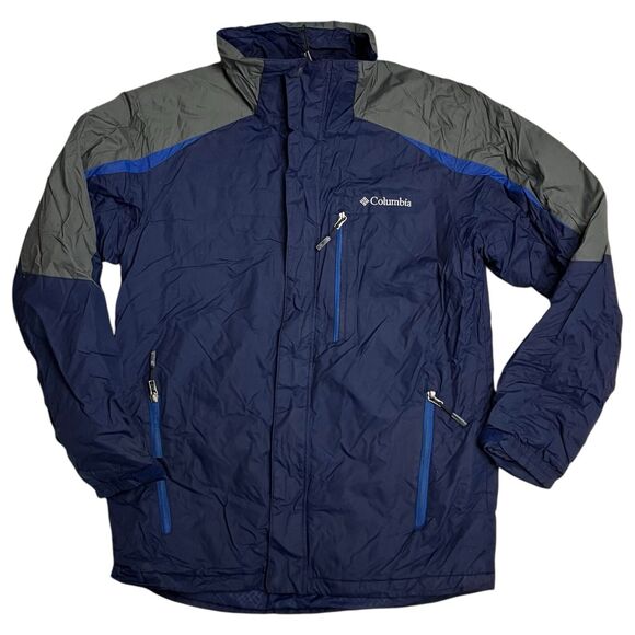 Columbia Jacket M Blue Waterproof Full Zip Active Outdoors Performance - Picture 2 of 13
